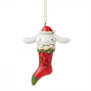 Hello Kitty Cinnamoroll Stocking Hanging Ornament (Jim Shore Sanrio Collection) Červené | CZ_HK57642