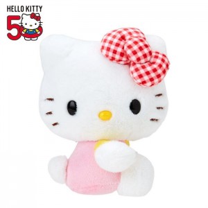 Hello Kitty Hello Kitty 50th Anniv. Plush Mascot (Red Gingham Bow) Červené | CZ_HK52981