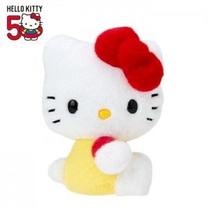 Hello Kitty Hello Kitty 50th Anniv. Plush Mascot (Yellow Overalls) Žluté Červené | CZ_HK15780