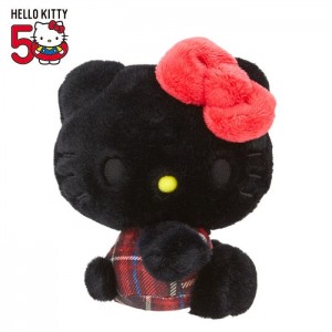 Hello Kitty Hello Kitty 50th Anniv. Plush Mascot (Black Tartan) Černé Červené | CZ_HK48297