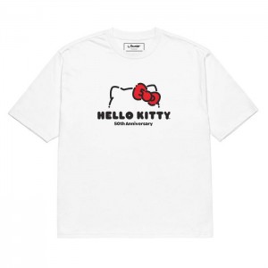 Hello Kitty Hello Kitty 50th Anniversary Classic Oversized Tee Bílé | CZ_HK24012