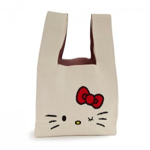 Hello Kitty Hello Kitty Knit Shopper Bag (White) Krém | CZ_HK98469