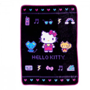 Hello Kitty Hello Kitty Throw Blanket (Retro Pixel Series) Černé Růžové | CZ_HK73894