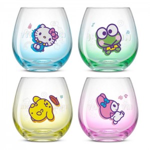 Hello Kitty Hello Kitty and Friends Above the Clouds Stemless Glasses (Set of 4) Viacfarebný | CZ_HK35248