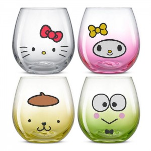 Hello Kitty Hello Kitty and Friends Hello Sippy Stemless Glasses (Set of 4) Viacfarebný | CZ_HK94740