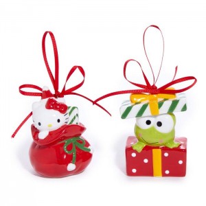 Hello Kitty Hello Kitty and Keroppi 2-pc Holiday Ceramic Ornament Set (Red) Červené Zelene | CZ_HK58352