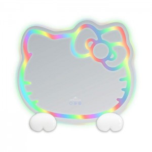 Hello Kitty Hello Kitty x Impressions Vanity RGB Wall Mirror 2.0 W/ Bluetooth Speakers and Specialty Base Bílé | CZ_HK39309