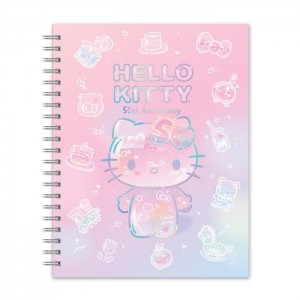 Hello Kitty Hello Kitty x Studio Oh! 50th Anniversary Extra-Large Spiral Notebook & Sticker Sheet Růžové | CZ_HK46135