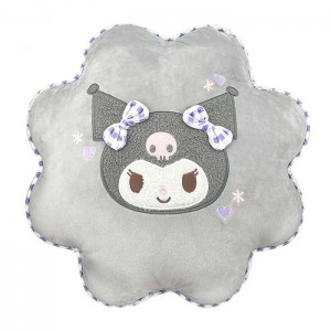 Hello Kitty Kuromi Cozy Face Throw Pillow Šedé | CZ_HK12831