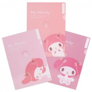 Hello Kitty My Melody Expressions 3-pc Clear File Folder Set Růžové | CZ_HK43069