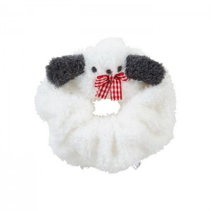 Hello Kitty Pochacco Cozy Plush Scrunchie (Gingham Bow) Bílé | CZ_HK30273