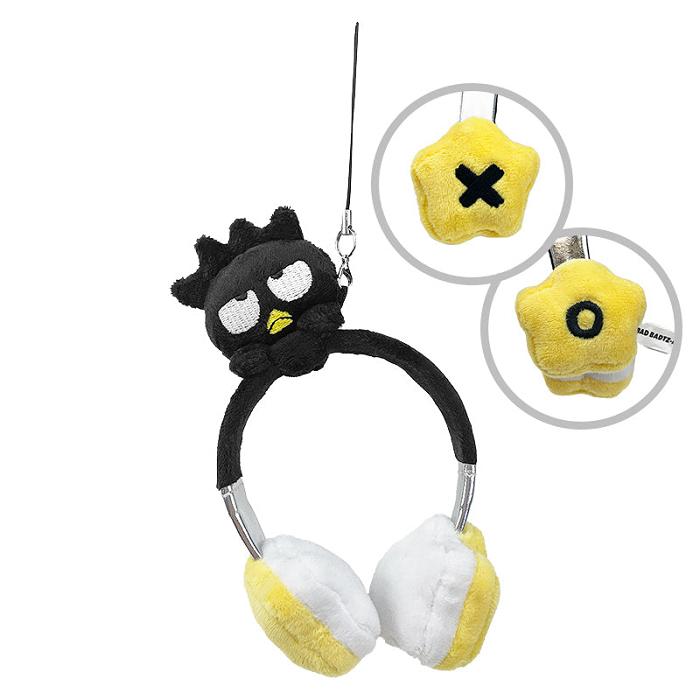 Hello Kitty Badtz-maru Plush Headphones Bag Charm Černé | CZ_HK67880