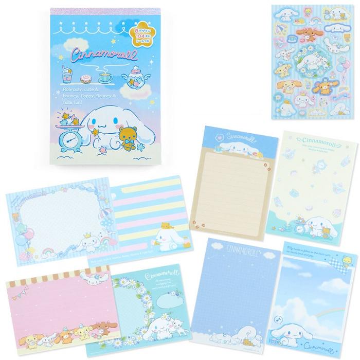 Hello Kitty Cinnamoroll Memo Pad & Sticker Set Blankyt | CZ_HK39644