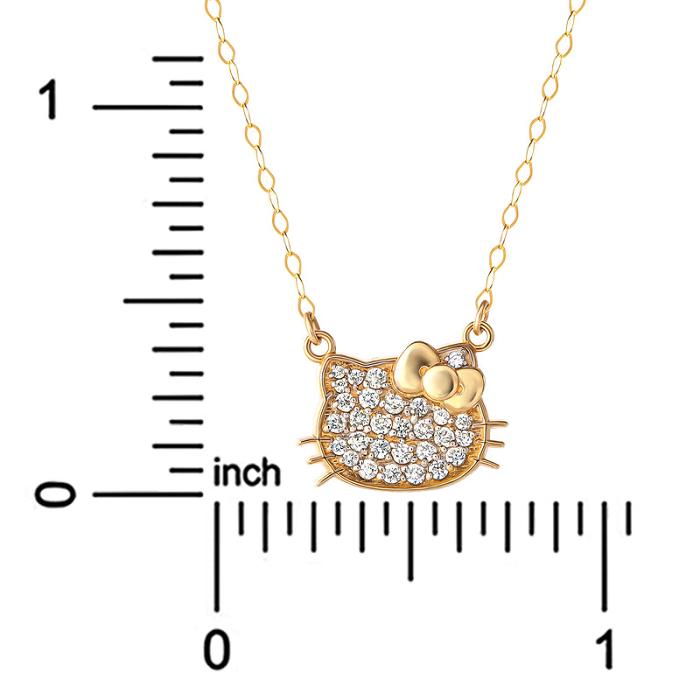 Hello Kitty Hello Kitty 14K Yellow Gold Pavé Diamond Necklace Zlaté | CZ_HK51608