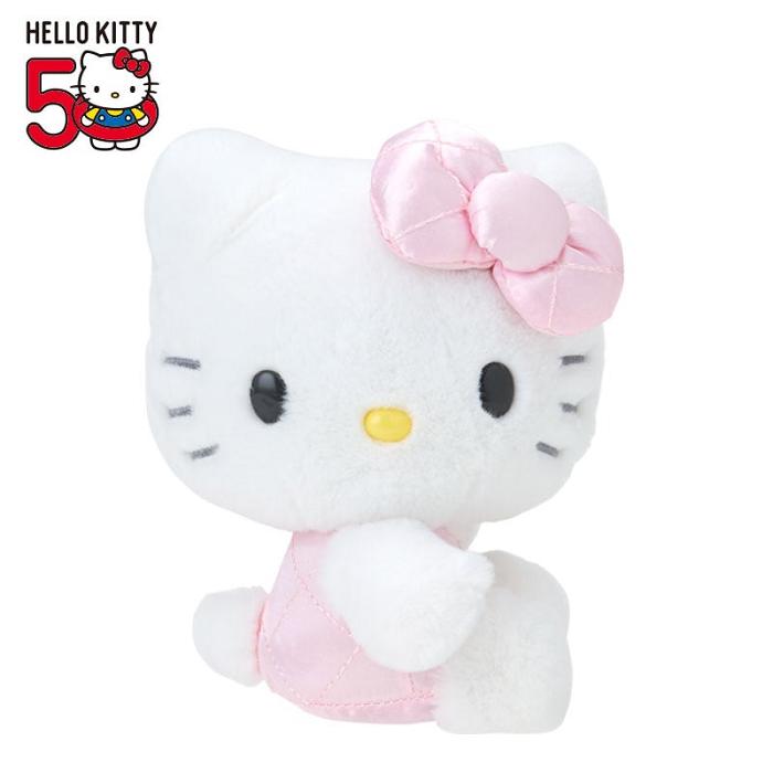 Hello Kitty Hello Kitty 50th Anniv. Plush Mascot (Pink Quilted) Bílé Růžové | CZ_HK25516