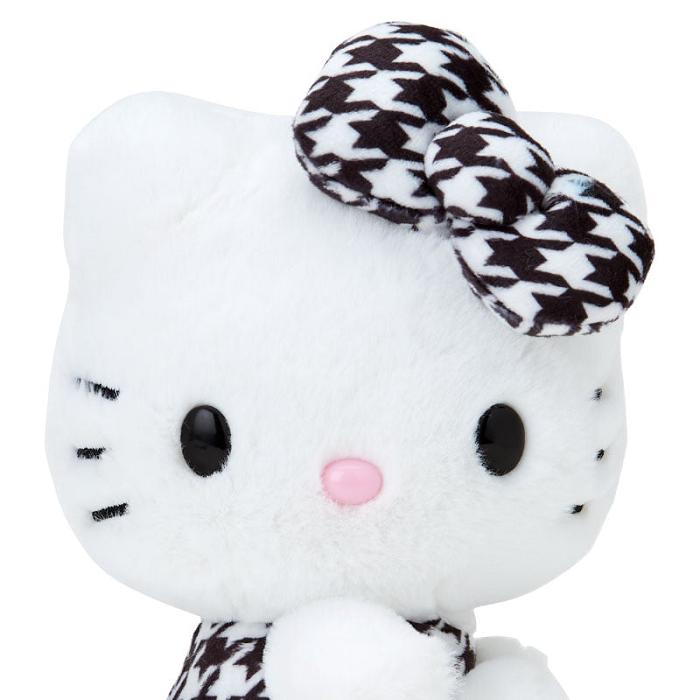 Hello Kitty Hello Kitty 50th Anniv. Plush Mascot (Black Houndstooth) Bílé Černé | CZ_HK44813