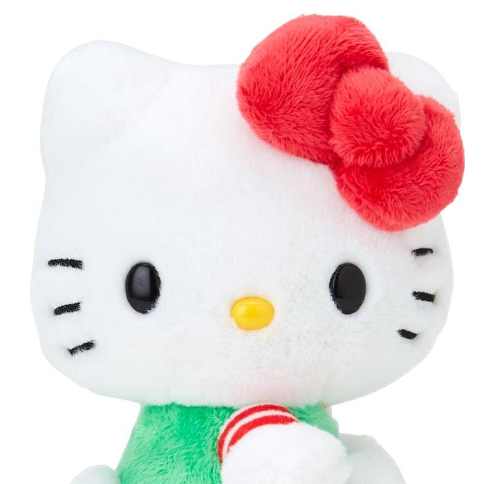 Hello Kitty Hello Kitty 50th Anniv. Plush Mascot (Green Overalls) Zelene Červené | CZ_HK92646