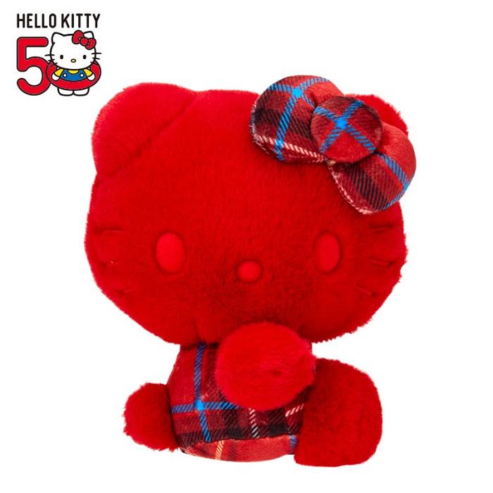 Hello Kitty Hello Kitty 50th Anniv. Plush Mascot (Red Tartan) Červené | CZ_HK51395