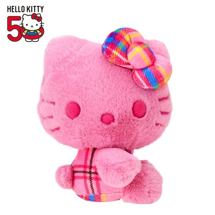 Hello Kitty Hello Kitty 50th Anniv. Plush Mascot (Pink Tartan) Růžové | CZ_HK34824