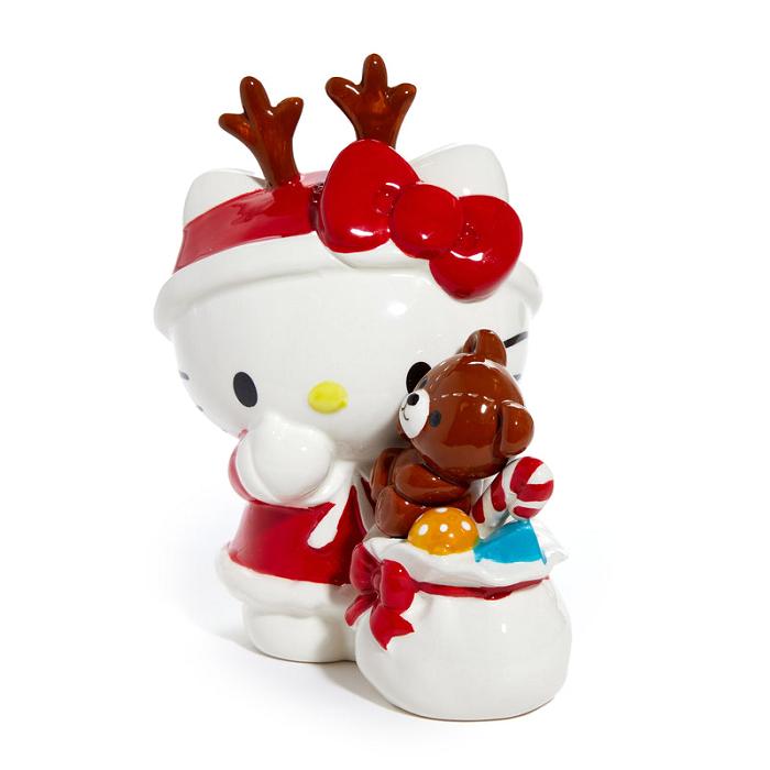 Hello Kitty Hello Kitty Ceramic Holiday Teddy Bear Figurine Červené | CZ_HK77610