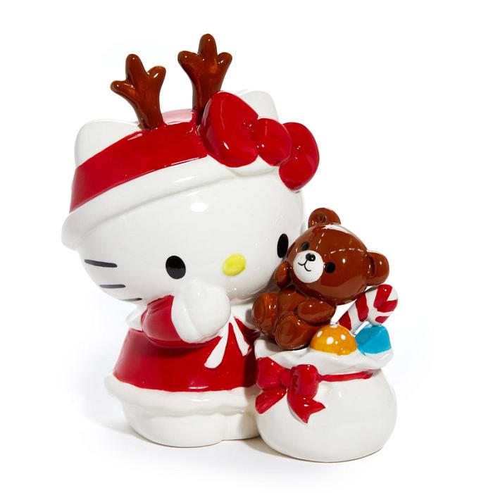 Hello Kitty Hello Kitty Ceramic Holiday Teddy Bear Figurine Červené | CZ_HK77610