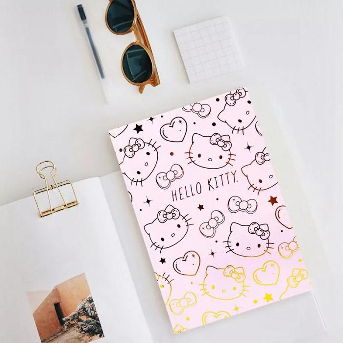 Hello Kitty Hello Kitty Gold Foil Hardcover Journal Růžové | CZ_HK68932