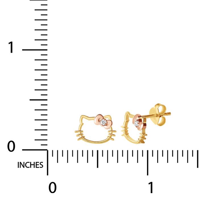 Hello Kitty Hello Kitty Gold Plated Silhouette Diamond Stud Earrings Zlaté | CZ_HK88735