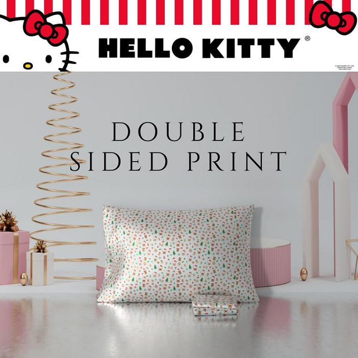 Hello Kitty Hello Kitty Holiday Satin Pillowcase Červené Zelene | CZ_HK38951