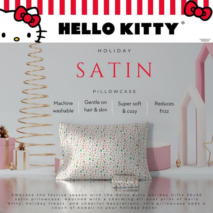 Hello Kitty Hello Kitty Holiday Satin Pillowcase Červené Zelene | CZ_HK38951