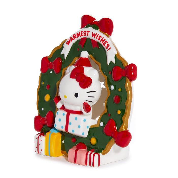 Hello Kitty Hello Kitty Holiday Wreath Ceramic Tealight Holder Červené Zelene | CZ_HK51483