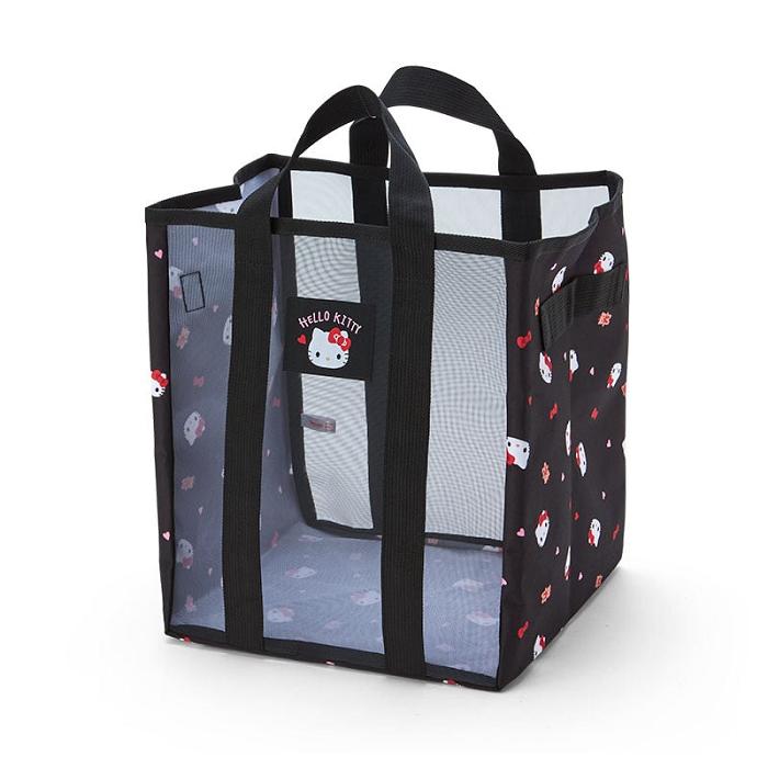 Hello Kitty Hello Kitty Mesh Storage Tote (Medium) Černé | CZ_HK10657