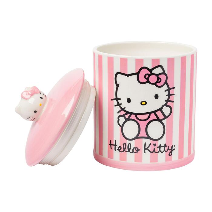 Hello Kitty Hello Kitty Pink Stripe Ceramic Storage Jar Růžové | CZ_HK46565