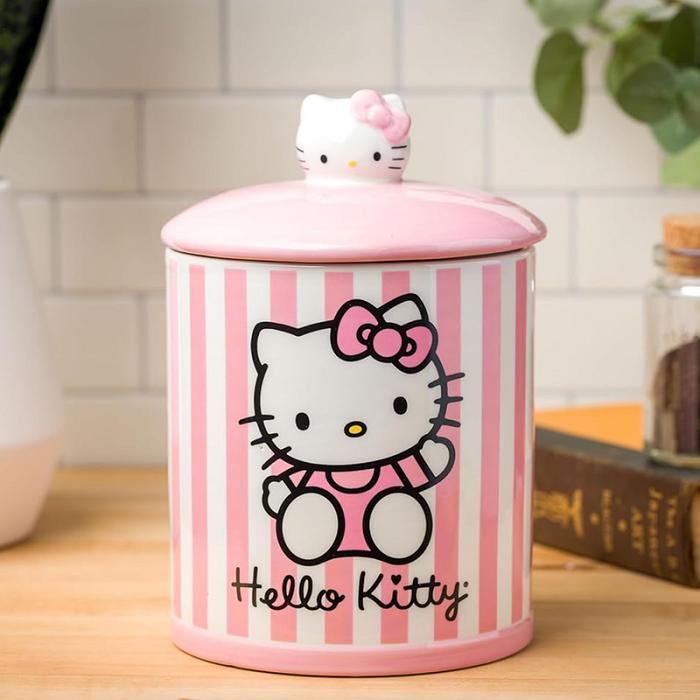 Hello Kitty Hello Kitty Pink Stripe Ceramic Storage Jar Růžové | CZ_HK66400