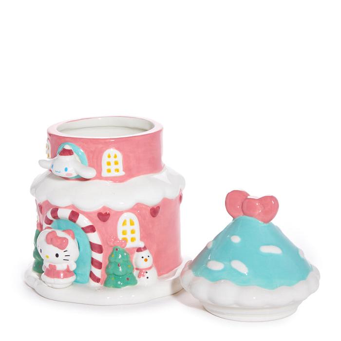 Hello Kitty Hello Kitty and Cinnamoroll Ceramic Holiday Cottage Cookie Jar Růžové Blankyt | CZ_HK92853