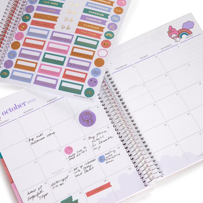 Hello Kitty Hello Kitty and Friends x Erin Condren Rainbow Relaxation 2025 LifePlanner Viacfarebný | CZ_HK95104