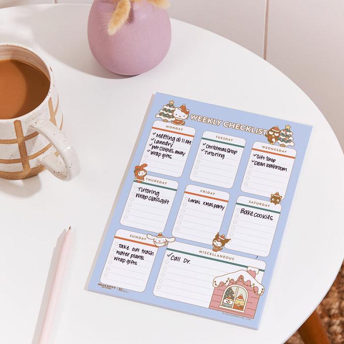 Hello Kitty Hello Kitty and Friends x Erin Condren Holiday Checklist Notepad Blankyt | CZ_HK35399