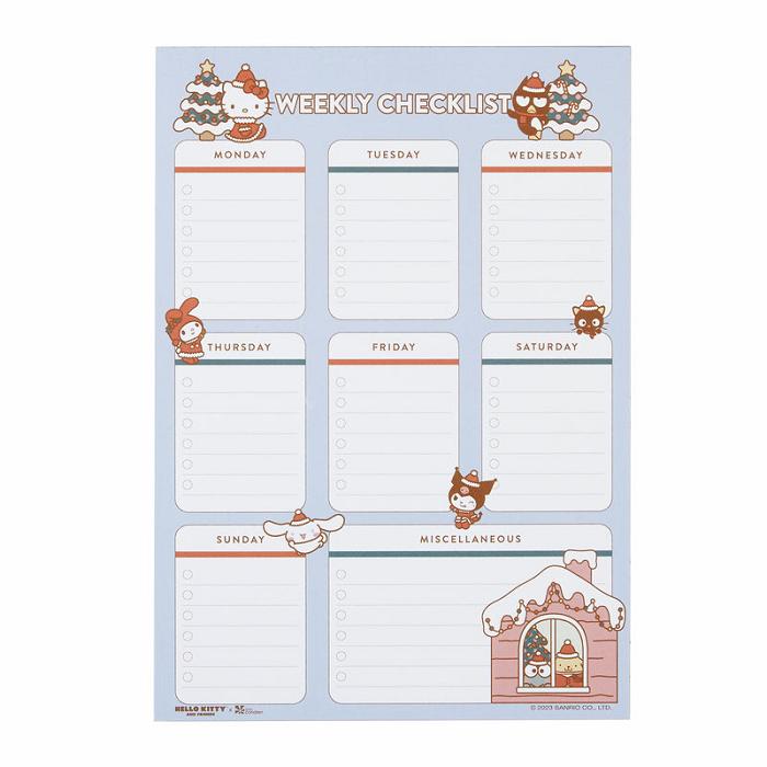 Hello Kitty Hello Kitty and Friends x Erin Condren Holiday Checklist Notepad Blankyt | CZ_HK35399