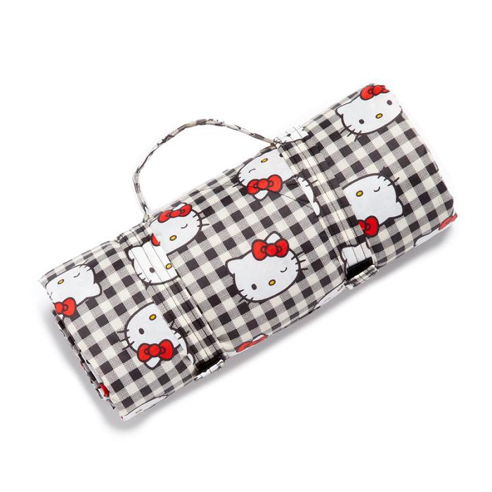 Hello Kitty Hello Kitty x Baggu 50th Anniversary Puffy Picnic Blanket (Black Gingham) Černé | CZ_HK86556