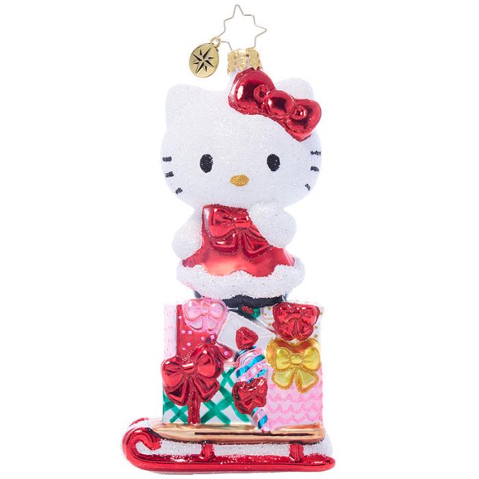 Hello Kitty Hello Kitty x Christopher Radko Handmade Glass Ornament (Happy Holidays) Červené | CZ_HK99581