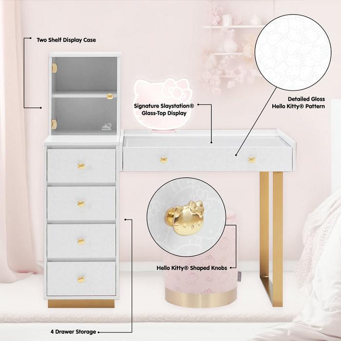 Hello Kitty Hello Kitty x Impressions Vanity SlayStation Duet Vanity Desk Bílé | CZ_HK75012