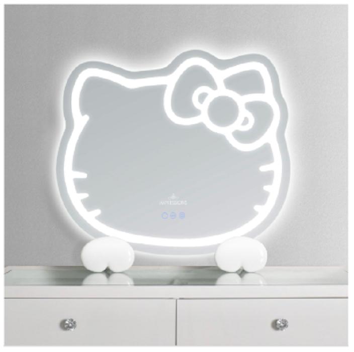 Hello Kitty Hello Kitty x Impressions Vanity RGB Wall Mirror 2.0 W/ Bluetooth Speakers and Specialty Base Bílé | CZ_HK39309