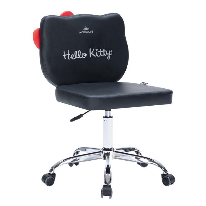 Hello Kitty Hello Kitty x Impressions Vanity Faux Leather Swivel Vanity Chair Černé | CZ_HK41198