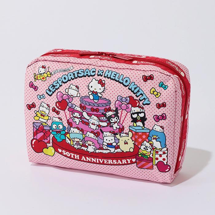 Hello Kitty Hello Kitty x LeSportsac Extra Large Rectangular Cosmetic Bag (Party Time!) Růžové | CZ_HK88613