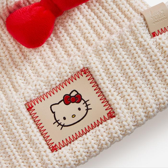 Hello Kitty Hello Kitty x Love Your Melon Pom Beanie (Kids) Bílé | CZ_HK51197