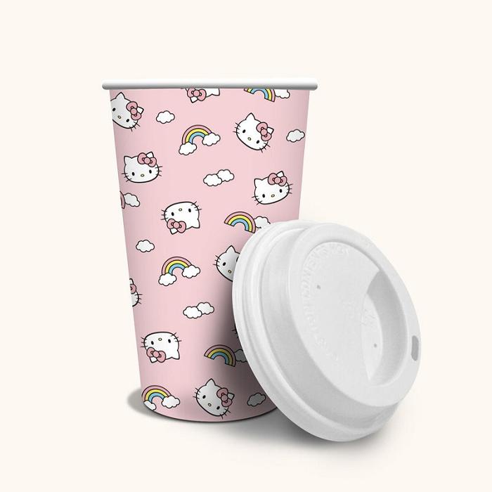 Hello Kitty Hello Kitty x Studio Oh! Rainbow Skies Paper Hot Cups Růžové | CZ_HK23385