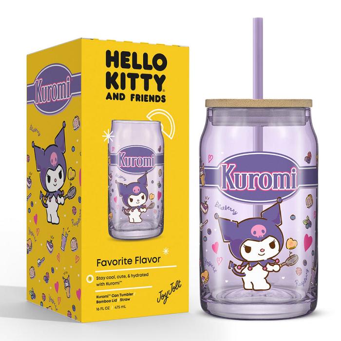 Hello Kitty Kuromi Favorite Flavor Lidded Glass Tumbler Fialové | CZ_HK61228