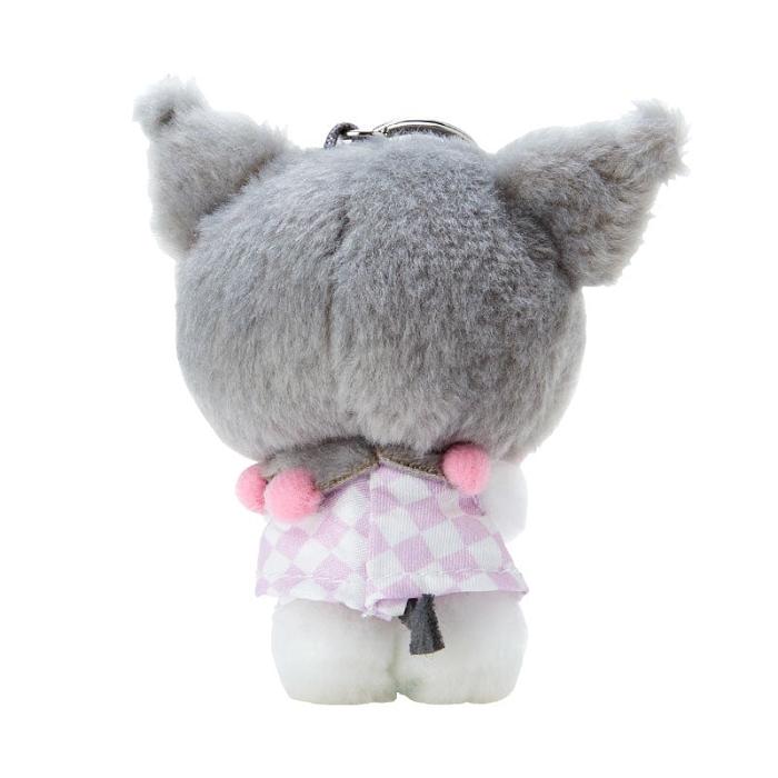 Hello Kitty Kuromi Plush Mascot Keychain (Pastel Check Series) Šedé | CZ_HK46446