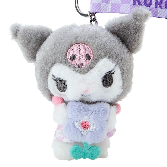 Hello Kitty Kuromi Plush Mascot Keychain (Pastel Check Series) Šedé | CZ_HK46446