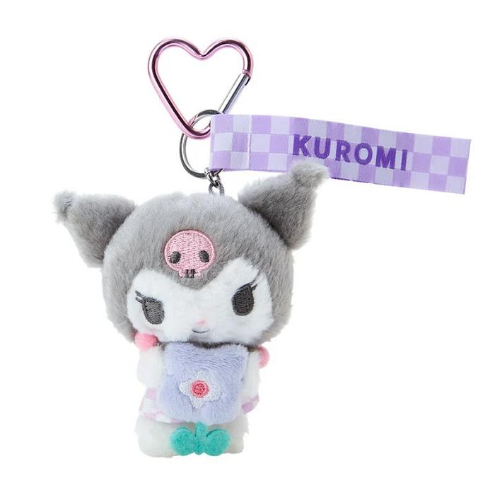 Hello Kitty Kuromi Plush Mascot Keychain (Pastel Check Series) Šedé | CZ_HK46446