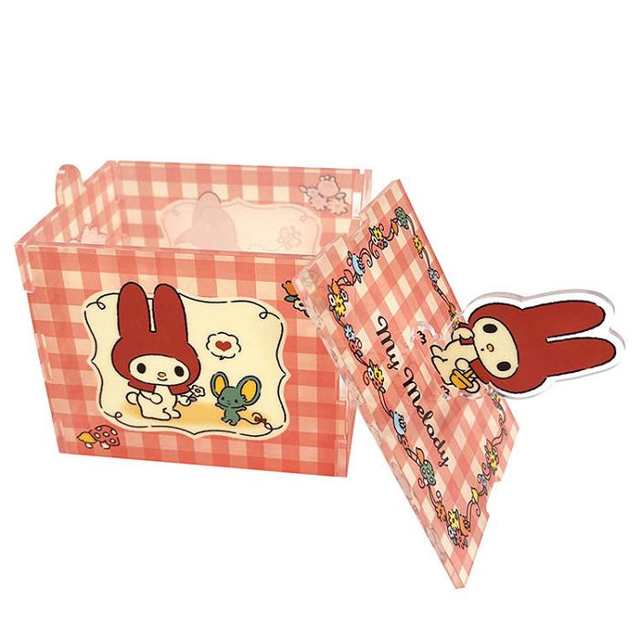 Hello Kitty My Melody Acrylic Storage Case (Red Classic Gingham Series) Oranžové | CZ_HK19759